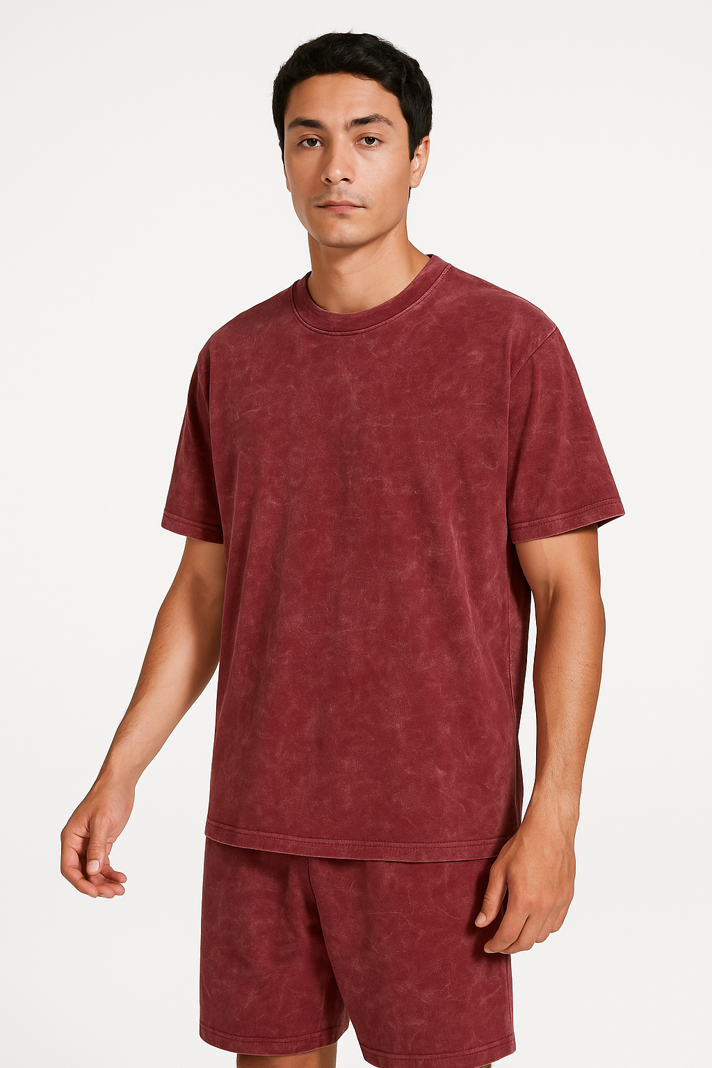 Denmaa Vintage Wash Oversized T-Shirt for Men & Women – Red Cotton Casual Tee