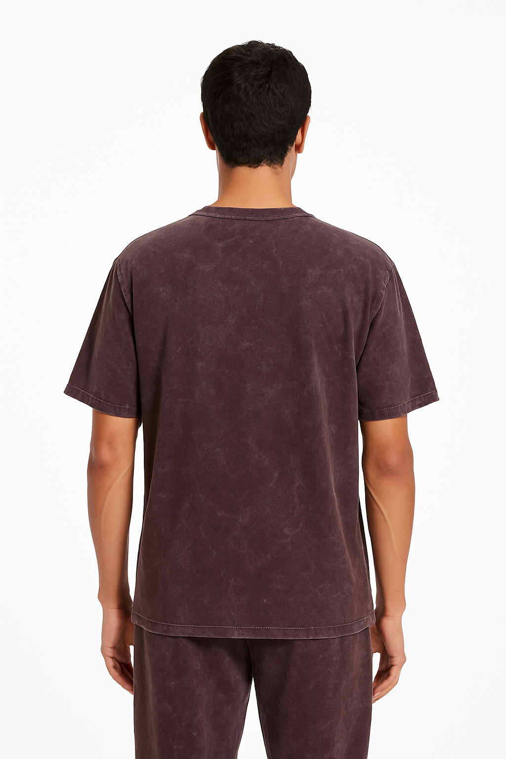 Denmaa Vintage Wash Oversized T-Shirt for Men & Women – Maroon Burgundy Casual Cotton Tee