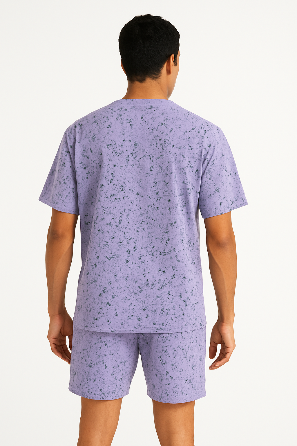 Denmaa Acid Wash Oversized T-Shirt for Men & Women – Lavender Purple Cotton Casual Tee