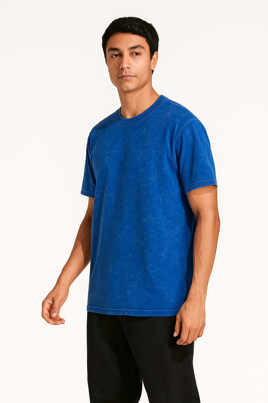 Denmaa Vintage Wash Oversized T-Shirt for Men & Women – Blue Cotton Casual Tee